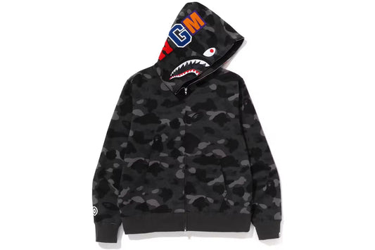Black Bape ABC Camo Shark Full Zip-Up Hoodie