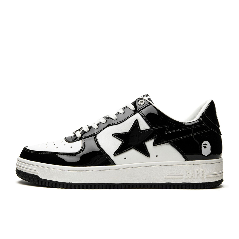 A BATHING APE® BAPE STA LOW BLACK AND WHITE